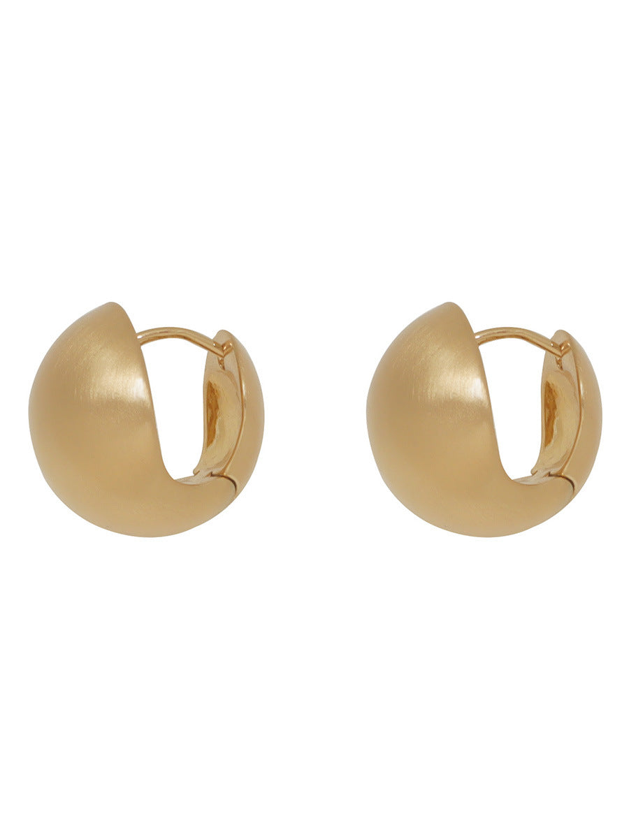 Wholesale cold three-dimensional ball metal silver earrings